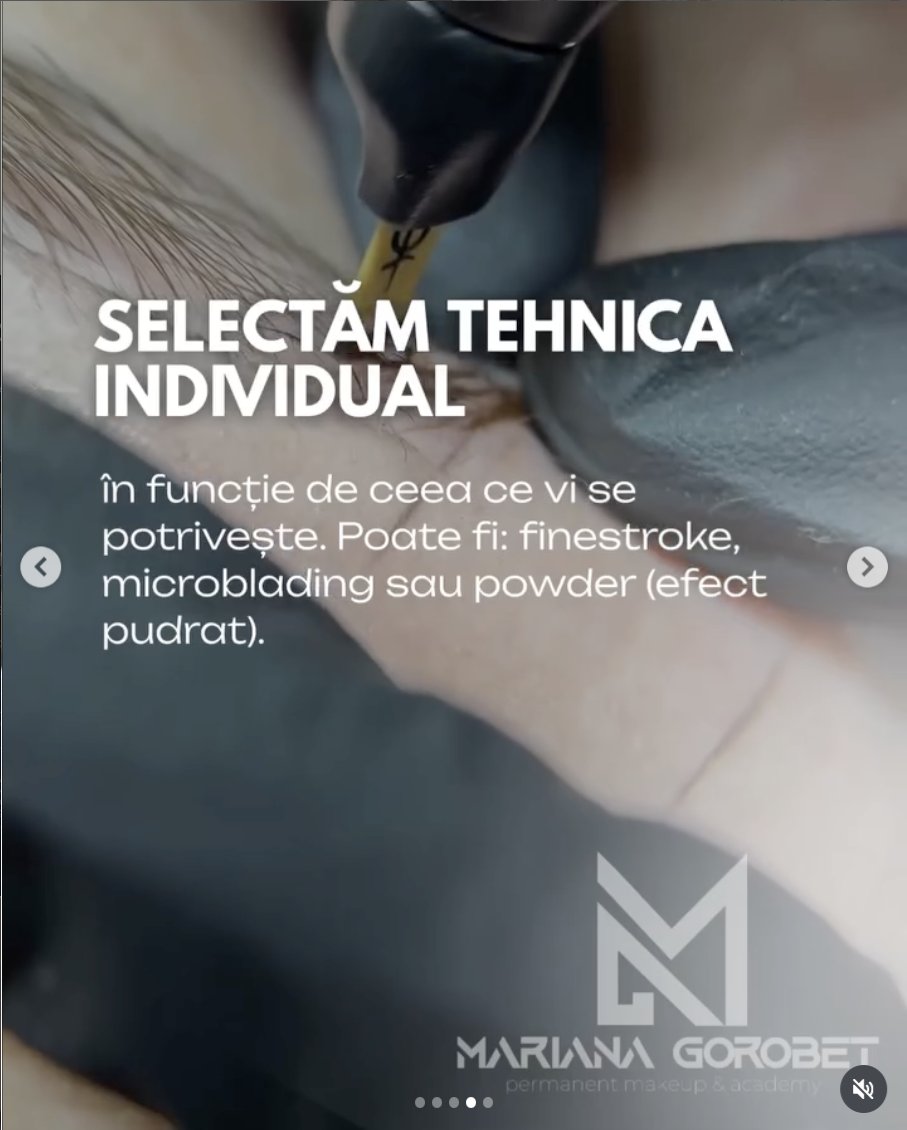 Aplicarea pigmentului, detaliu macro
